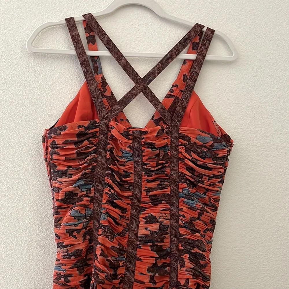 Anya open-back ruched floral-print silk-crepe maxi dress - Picture 10 of 12